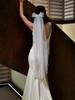 MZA39 Bridal Veils Bows Beaded Wedding Veil with Comb 15 Quinceanera Girls First Communion Accessories Hard organza