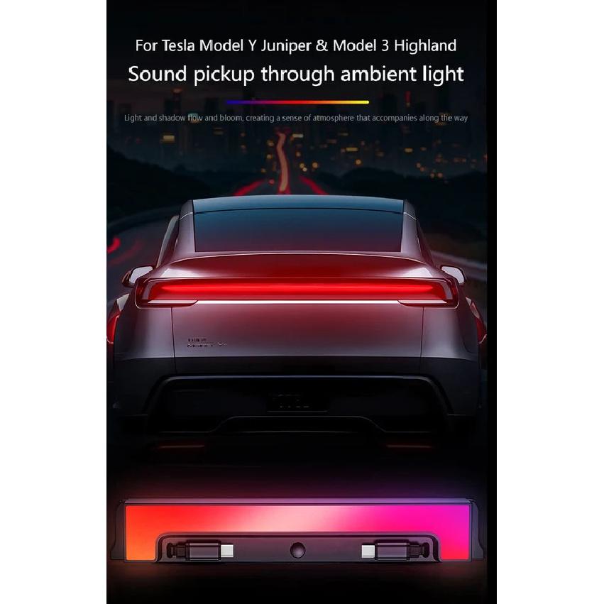 For Tesla Model Y Juniper Fast Charging USB Docing Station with Rainbow Light for Model 3 Highland Retractable Ambient Lighting