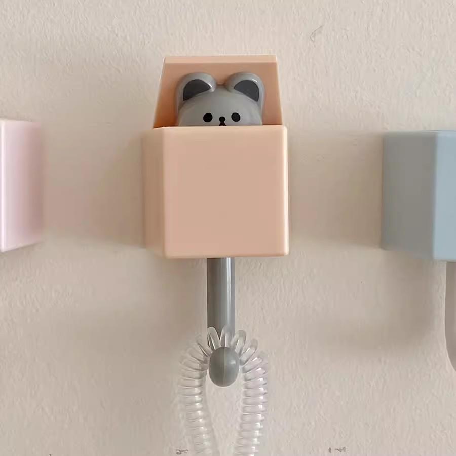 Cartoon Süße Katze Teleskop-Haken - Stark, Spurlos, Kreatives Design für Schlafzimmer