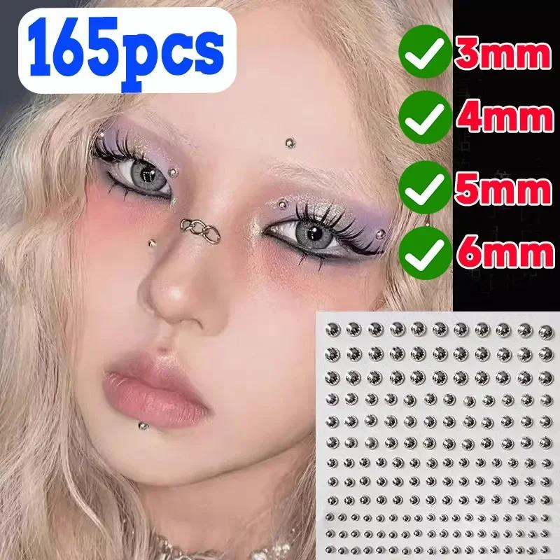 Acrylic Selfadhesive Waterproof Non Piercing Lip Nails Sticker Reusable Fake Lip Nail Eyebrow Nose Ring Body Belly Button Jewelr