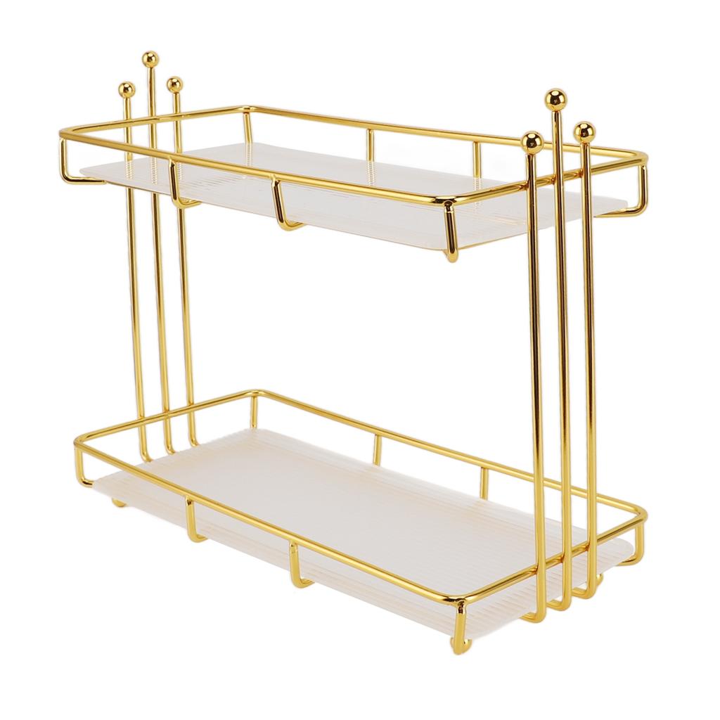 2 Tier Makeup Shelf Organizer Bathroom Countertop Organizer Vanity Tray Dresser Counter Cosmetics Skincare Perfume