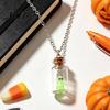 Ghost Necklace in Bottle Necklace, Glow The Dark Halloween Cute Witchy Aesthetic Charm Jewelry, Adopt A Ghost/Cat/Dog Pendant for Men Women
