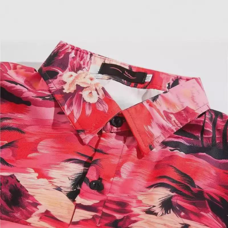 Men's Chic Vintage Floral Hawaiian Short-Sleeve Shirt