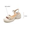 Fashion 2025 Summer Sandals Fashion Light Luxury Sandals Round Toe Chunky Heels Sandals for Women Handmade Women Sandals Platform Shoes