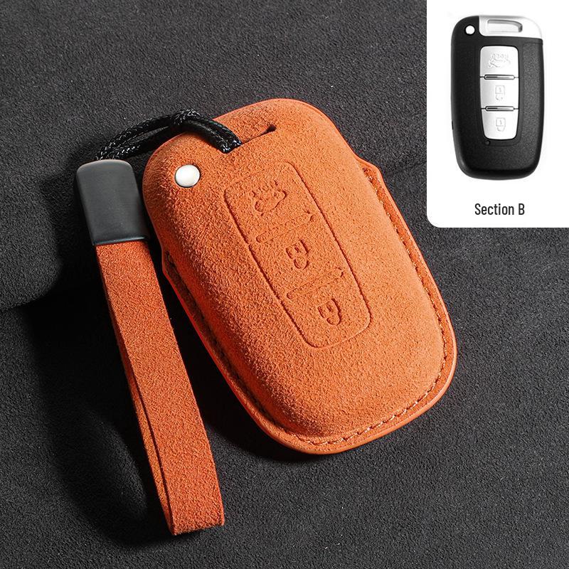 Wildleder Schlüsselanhänger Hülle für Kia Sportage, K2, K5, Forte