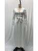 2025 French Style White Satin Evening Dress - Slimming, Elegant Long Skirt