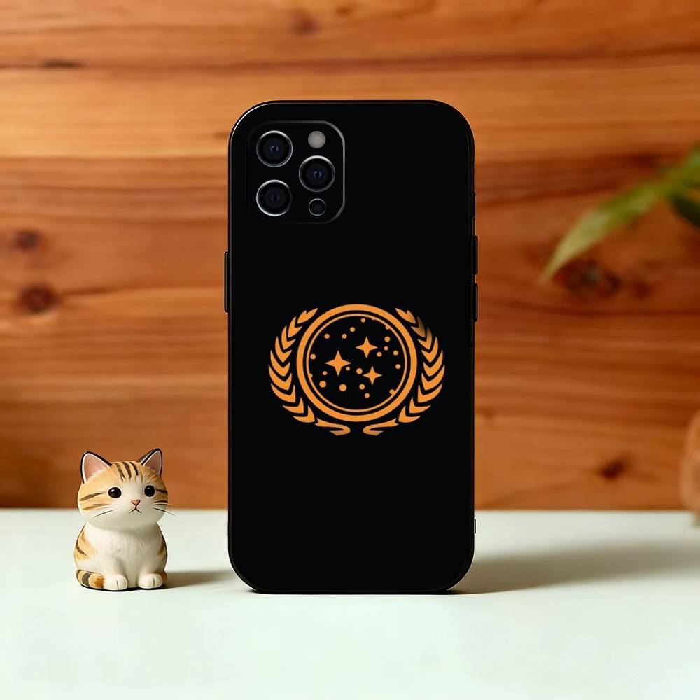 S-Trek Space Theme Phone Case For iPhone 17,16,15,14,13,12,11 Plus,Pro Max,XS,Soft Silicone Black Cover