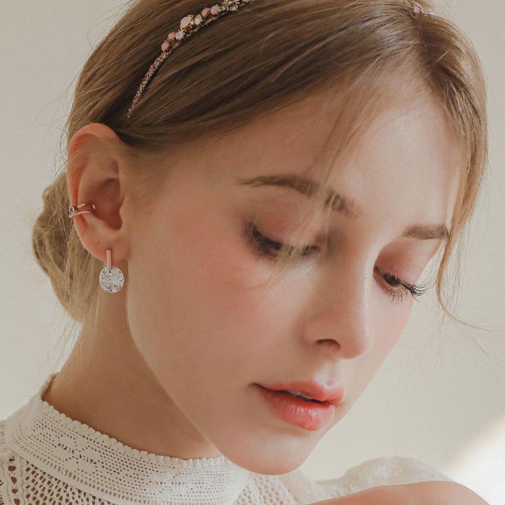 Jlauren Twisted Rose Gold and Silver Cubic Zirconia Ear Cuff P0382