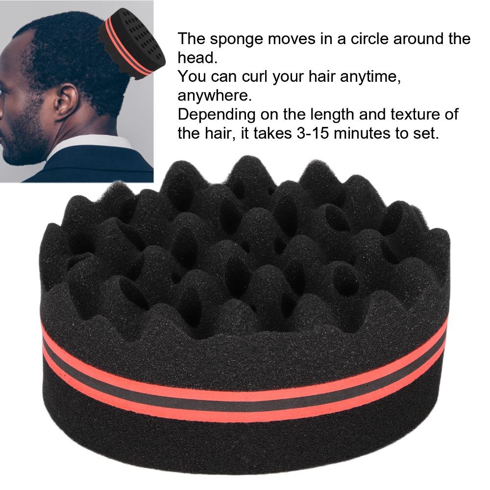Barber Tool Big Holes Hair Sponge Brush Double-Sided Professional Sponge Brush Easy to Use Durable Afro Coil Comb Home Use