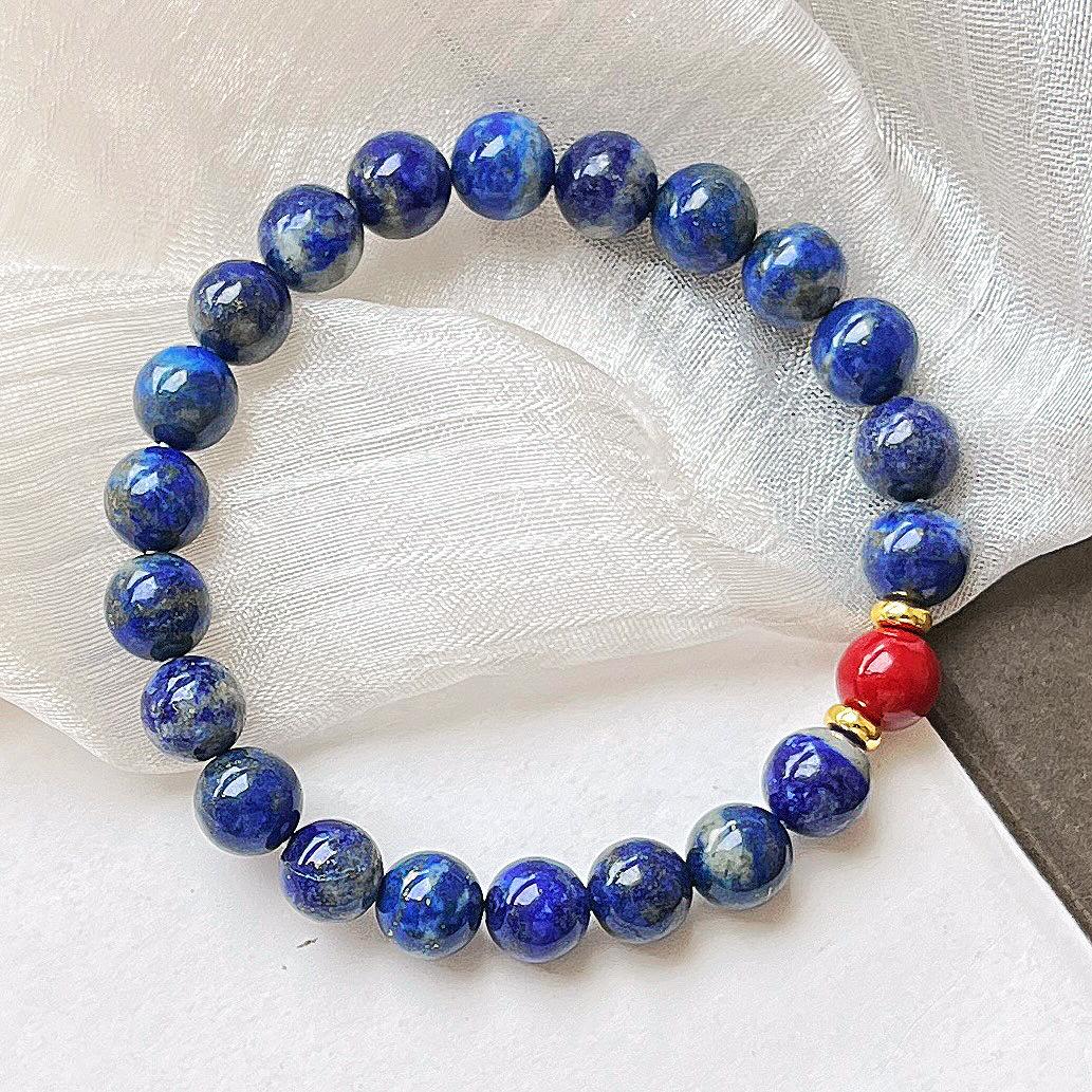 10Mm High Quality Retro Natural Lapis Lazuli Bracelet Bracelet.