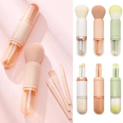 4-in-1 Makeup Brush Portable Makeup Brush Set for Women