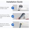 New Flexible Washing Machine Drain Hose Corrugated Grey Draining Hose Thickened Extension Pipe