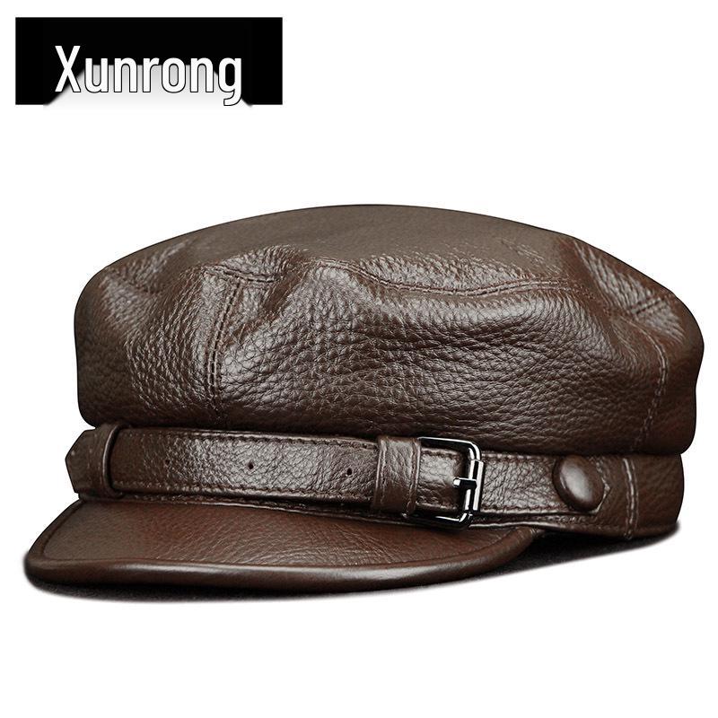 Retro Leather Duckbill Cap - Unisex Trendy European  American Style Flat Top Hat