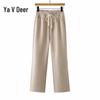 Yalu Women's Casual High-Waist Straight-Leg Pants