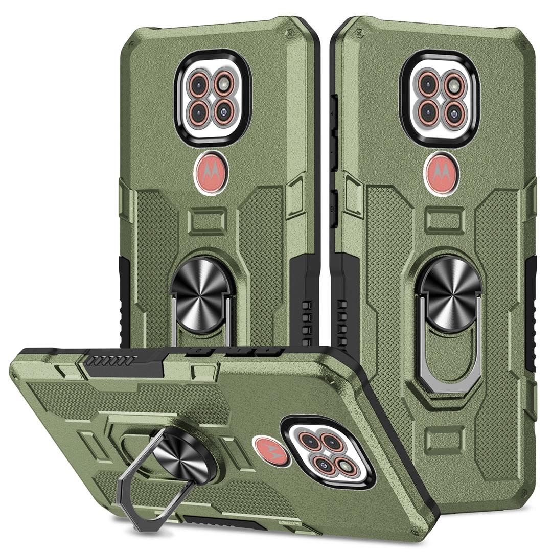 

Противоударный защитный чехол для телефона с магнитным кольцом и подставкой для Moto G9 E7 Plus MotoG9 Play, силиконовый бампер, задняя крышка For Moto E7 Plus зелёный