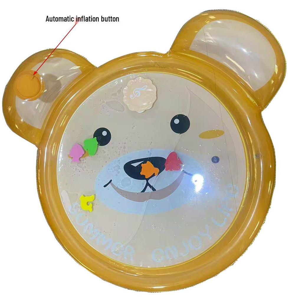 Inflatable Round Pat-Pat Water Mat for Babies & Toddlers - Marine Life Crawling Play Mat