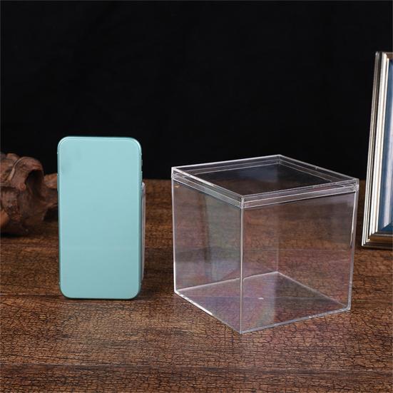 4Pcs Durable Candy Box Multiple Uses PS Transparent Cube Compact Portable Lid Case Organizer Container for Wedding
