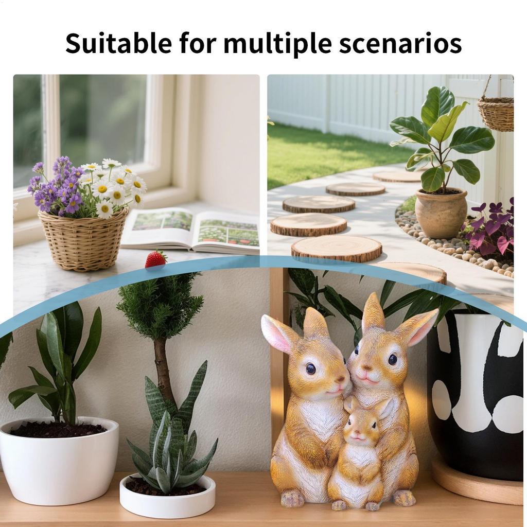 Zajíc Socha Přenosné Sošky Králíků Pro Venkovní Použití Pryskyřičné Figurky Lehké Ozdoby Dekorace Pro Zahradní Úpravy Domovní Exteriér