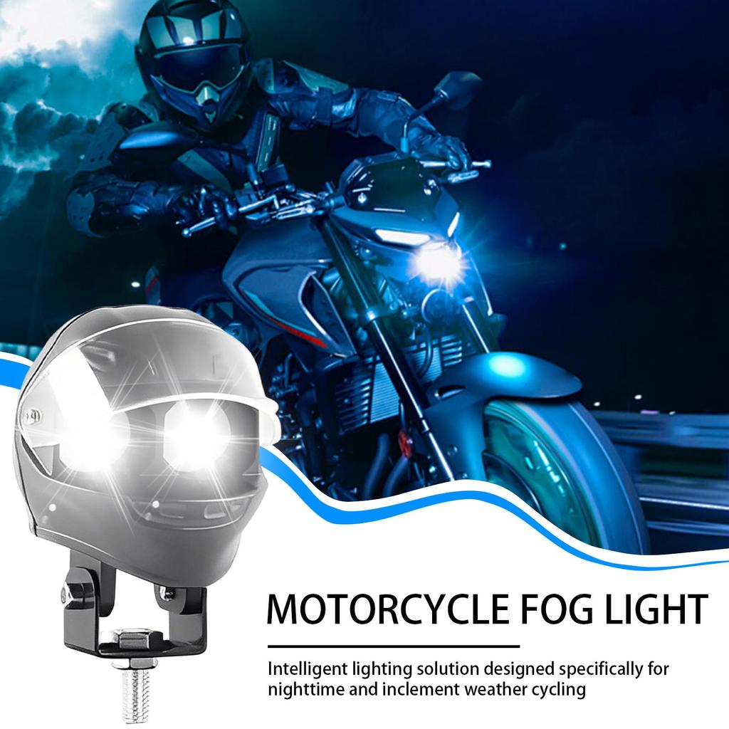 Motorcycle Fog Lights Waterproof LED Spotlight Helmet Shaped Double Color Flash LED Fog Lights For Road Touring Outdoor
