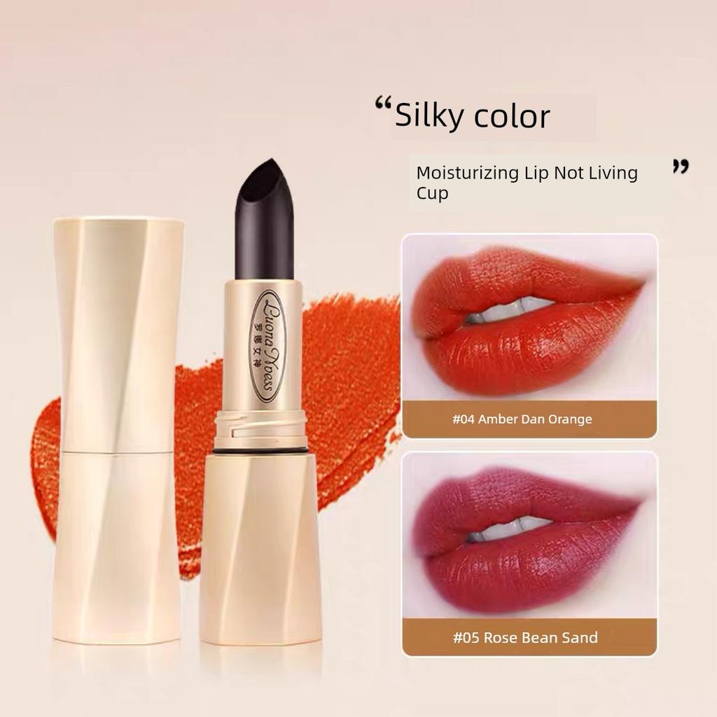 Rona Goddess Black Magic Secret Solid Color Lipstick No Stain On Cup Moisturizing Non-Fading Essence Lip Guard Fade Lip Lines