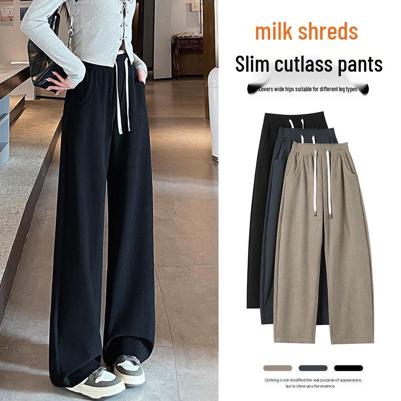 

High-Waisted Slim-Fit Banana Pants: Spring 2025 Women s Versatile Straight-Leg, Hip-Covering, Slimming Wide-Leg for Pear-Shaped Figures. 5XL