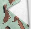 1pc Sausage Dog Print Flannel Blanket Soft Comfortable Multiple Sizes Living Room Nap Sofa Cover Portable Machine Washable