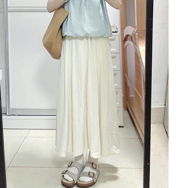 

Желтая юбка для женской летней новой юбки средней длины с мелкими складками, с высокой талией, приталенная, А-силуэта XL