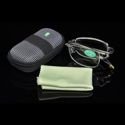 Foldable Metal Reading Glasses Reader Eyeglass Folding Eyewear +1.0 1.5 2.0 2.5 3.0 3.5 4.0 With Case Men Women Computer Work