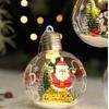 Transparent Christmas Ball Plastic Material Cartoon Design Christmas Tree Pendant Light Feature Elk Pattern Santa Claus Pendant