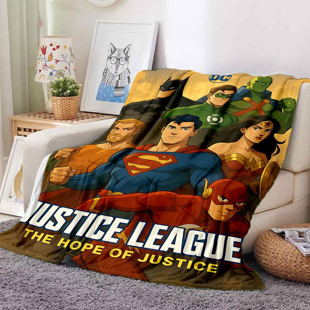 1pc Superheroes Justice Flannel Throw Blanket Lightweight Soft Warm All Season Blanket for Sofa, Bed, Travel,L1028114