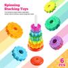 Baby Spinning Stacking Toys Sensory Toys for Toddlers Rainbow Ring Spin Montessori Toys for Girl Boy Christmas Birthday Gifts