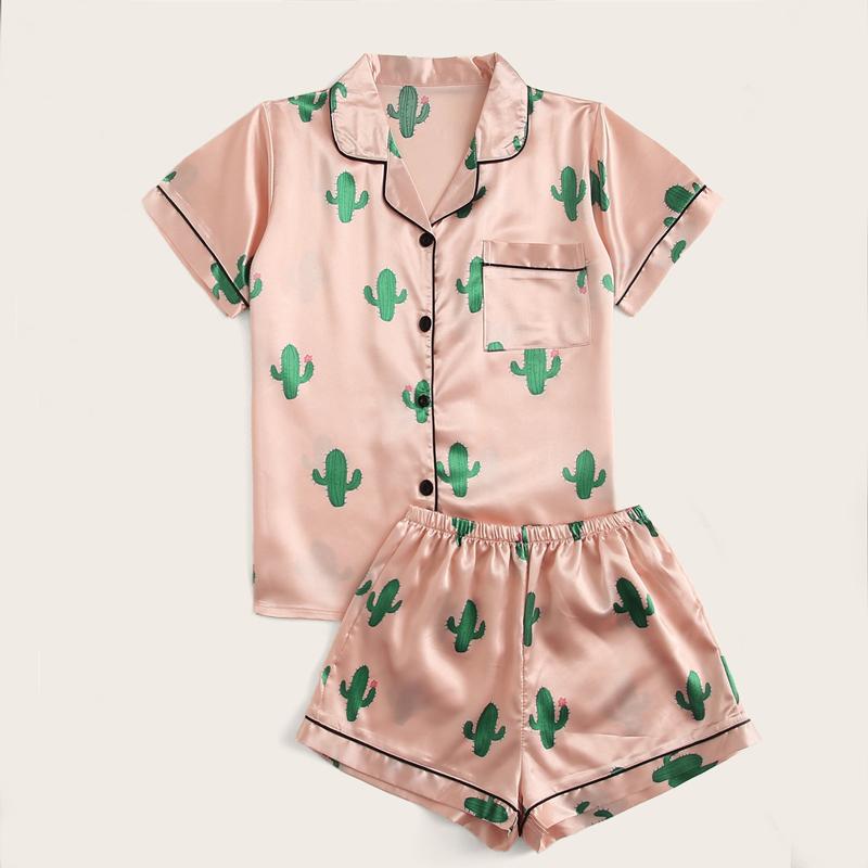 Homewear Pajamas Women's Sets of Short-sleeved Shorts Thin Section Summer