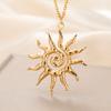 My Shape Stainless Steel Sun Pendant Necklaces for Women Men Vintage Gold Plated Choker Daily Jewelry Fashion Accessories Gifts