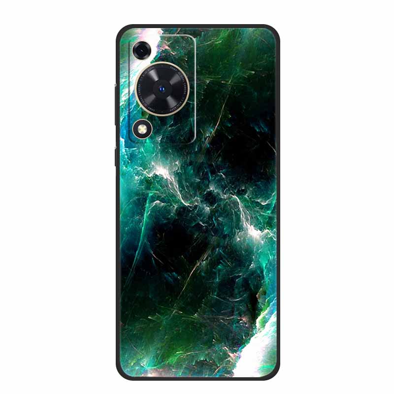Coque For Huawei Nova Y72 Case Fashion Marble Black Silicone Soft Phone Cover Case For Huawei Nova Y72 Back Cover Case Y 72 Capa