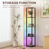 RGB LED Floor Lamp with Shelves, Modern Dimmable Standing Lamp with Remote Control, Adjustable Brightness & Speed for Living Room, Bedroom, Office