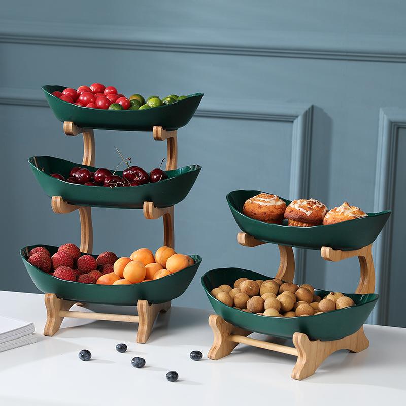 Fruit Plate Snack Tray Candy Dish for Home Living Room Coffee Table Dried Fruit Bowl Wooden Tableware Dishes
