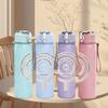 PC Target Circle Minimalist Line Art Print 750ml colorful plastic sports water bottle leakproof pop up lid with straw for outdoor work home use