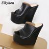 Eilyken New Summer Peep Toe Platform Wedge Women Slippers Sexy Super Heels Mules Sandals Shoes