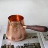 A27F-500Ml Pure Copper Latte Pitcher Milk Jug With Wooden Handle Kettles Hammer Handcraft Drinkware Tableware