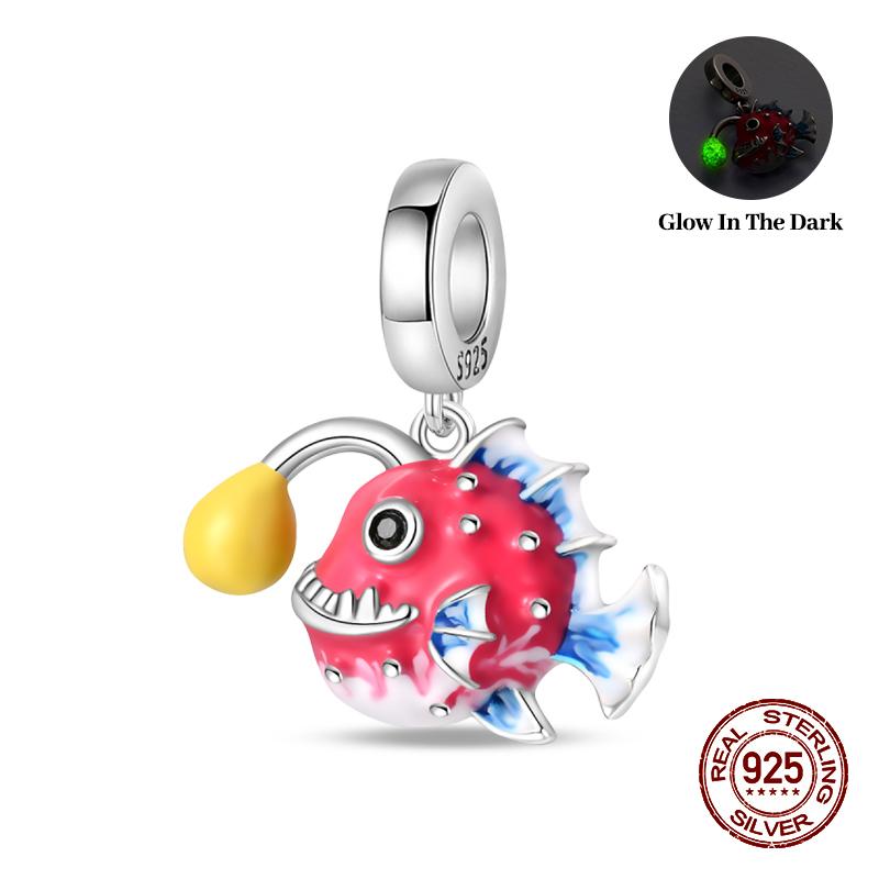 Summer 100% Copper Octopus Tortoise Luminous Seaworld Charms Beads Fit Pandachoriginal Bracelets Diy Jewelry