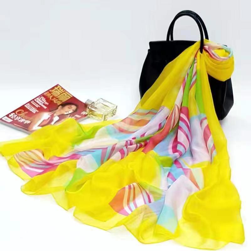 Women's Lightweight Silk Scarf - Spring/Fall Sun Protection, Extra Large Beach Towel & Dance Wrap