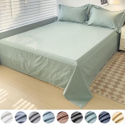 1PC Lenzuolo Piano in Cotone Egiziano, 400TC 100% Cotone Lenzuolo Superiore, Lussuoso Morbido Lenzuolo Biancheria da Letto, per Letto Matrimoniale Queen King