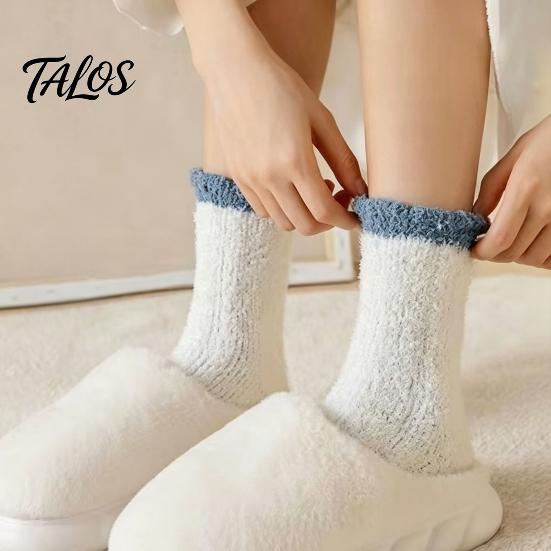Postpartum Recovery Essentials Thickened Plush Socks for Women, Soft Coral Fleece Slipper with Thermal House Towel Bottom Cushioning, Floor
