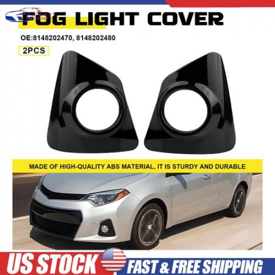 LH & RH Bumper Fog Light Bezel Cover For 2014-2016 Toyota Corolla S 8148202480