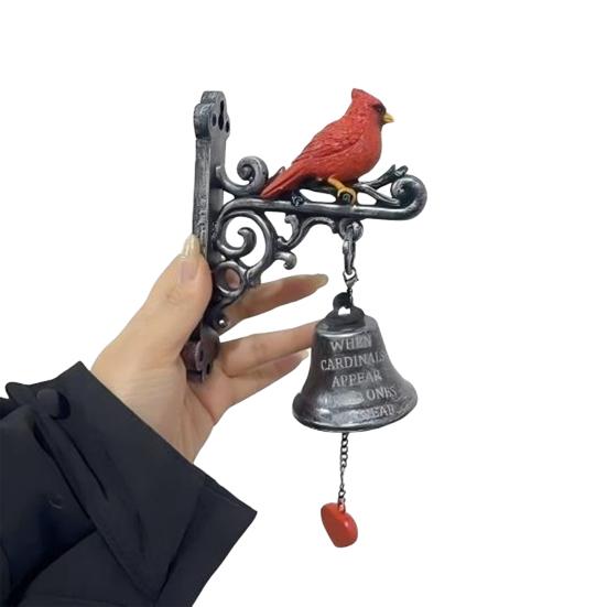 Vintage Roter Vogel Willkommens-Türklingel Wetterfest Wandmontage Abendessen Hängende Glocke Innen Außen Garten Haus Dekorative Türglocke
