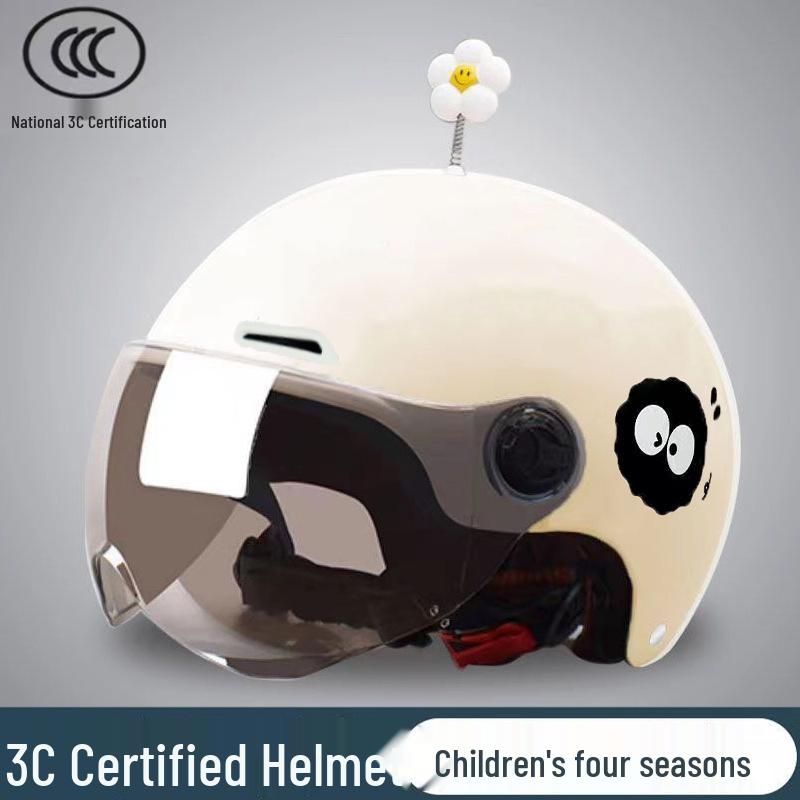 New 3C Kids Lightweight Safety Helmet for All Seasons - Electric Motorcycle, Boys & Girls, Sun Protection