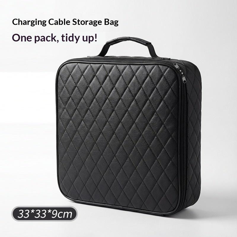 New Energy Vehicle Charging Gun Storage Bag Car Charging Cable Storage Bag Portable Shock Absorber Bag New Energy Charging Bag