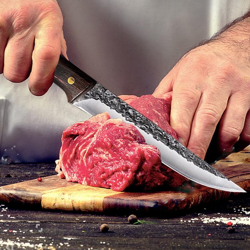 3pcs Stainless Steel Boning Knife Chef's Knife Fruit Fish Vegetable Butcher Meat Cleaver