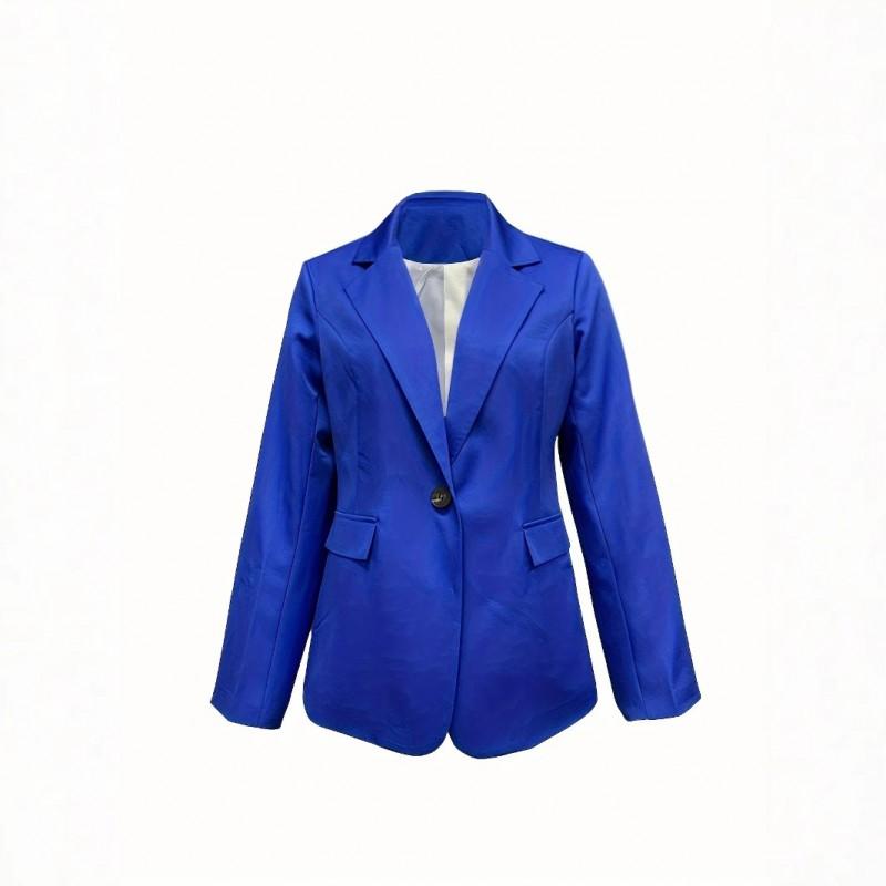 Womens Slim Fit Solid Color Long Sleeve Single Button Blazer Office Wear Business Casual Jacket