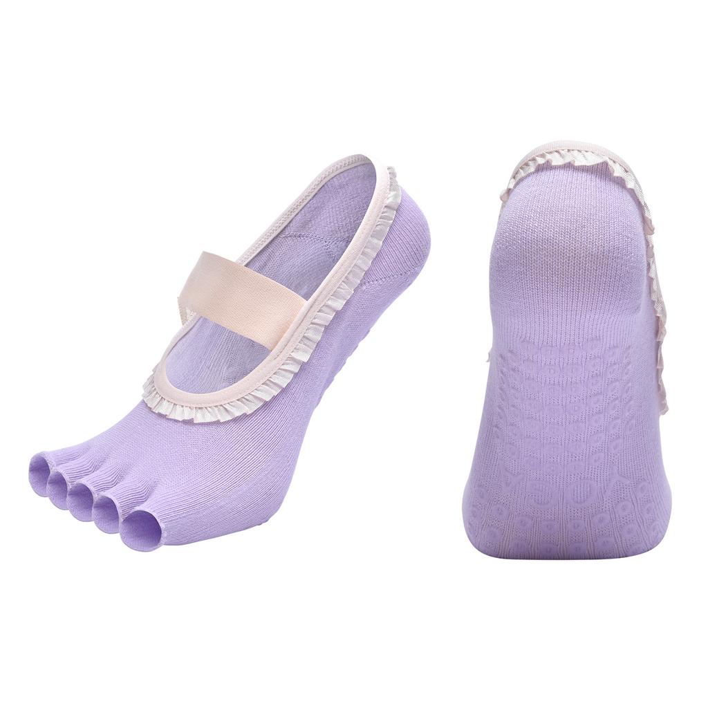Chaussettes de yoga antidérapantes en silicone pour femmes, dos nu, respirantes, sans orteils, pour Pilates, entraînement en intérieur, danse, sport